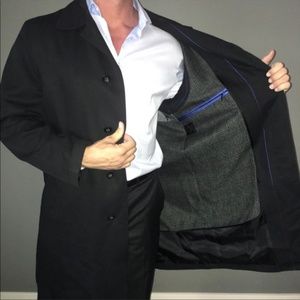 DRIZZLE Rain Coat Removable Lining Black Size 42R